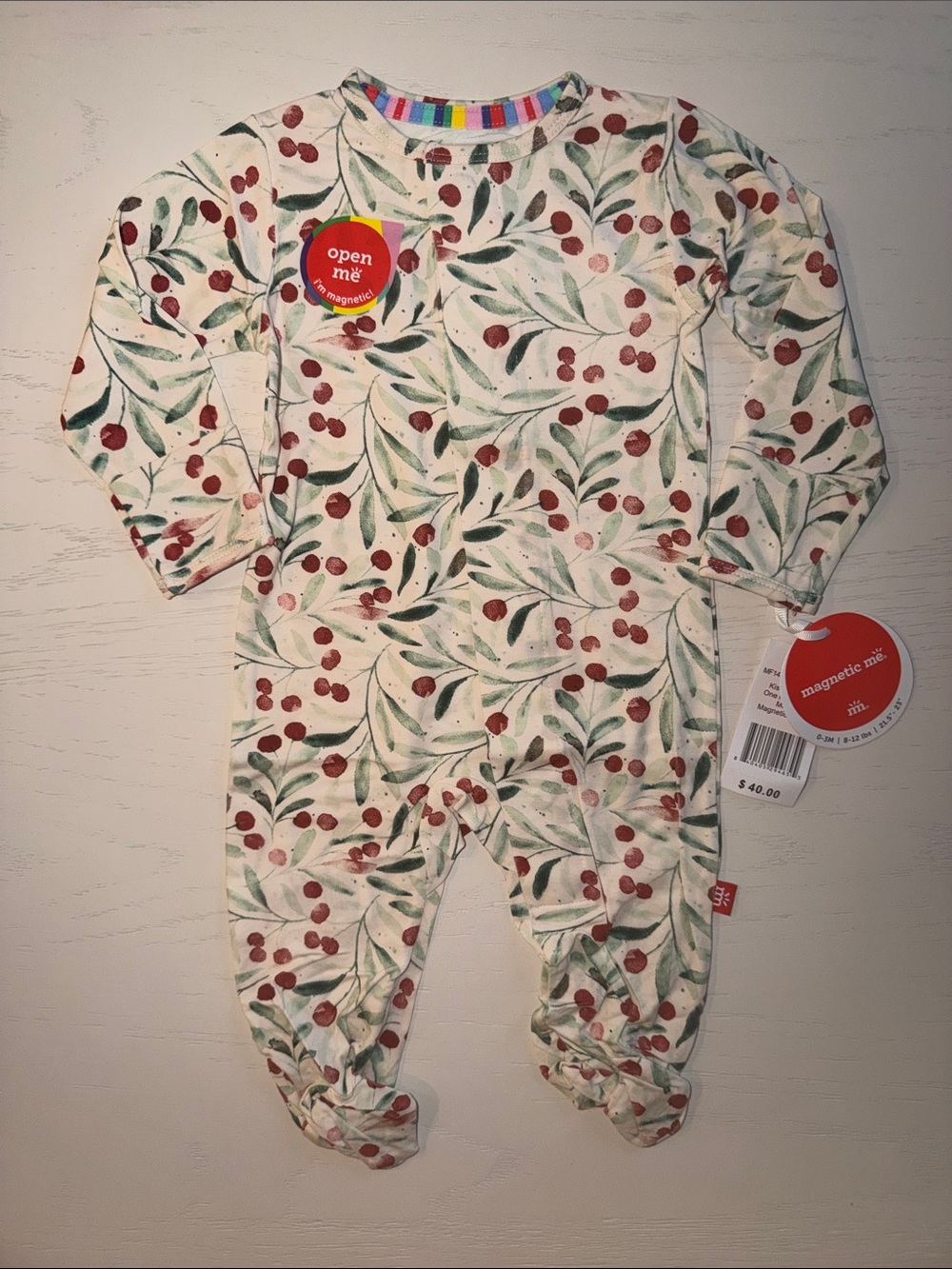 Magnetic Me Kiss Me Baby Holiday Fall Footie 0-3 3-6 6-9 months